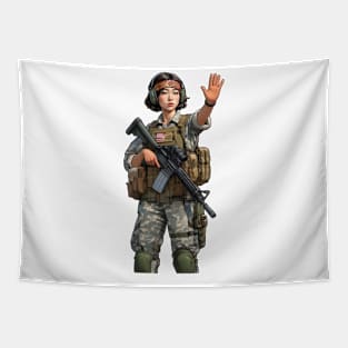 Tactical Girl Tapestry