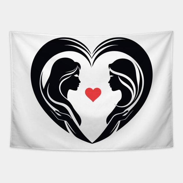 Love Grows Wild - Lesbian Love Spark Tapestry by Orento