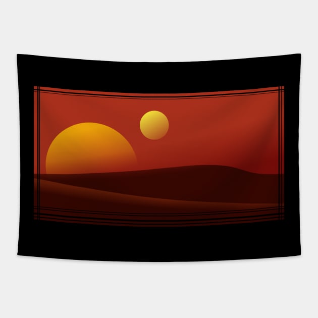 TATOOINE SUNSET Tapestry by YellowMadCat