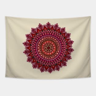 Red moon mandala Tapestry