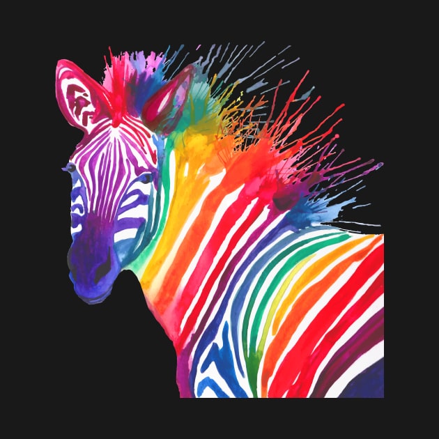 Rainbow Zebra by DellaMorteArts