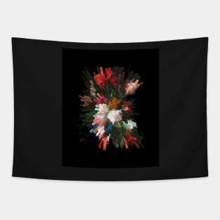 Abstract dark 3D flowers Tapestry