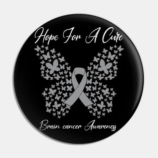 Hope For A Cure  Butterfly Gift  Brain cancer 3 Pin