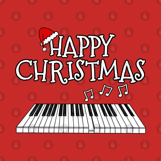 Christmas Piano Pianist Musician Santa Hat Xmas 2022 by doodlerob