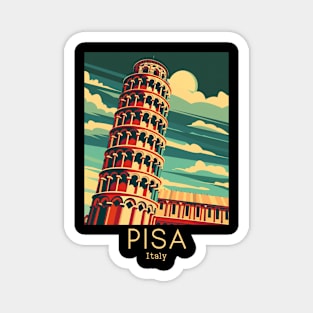 A Vintage Travel Illustration of Pisa - Italy Magnet