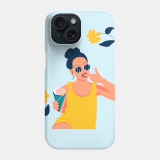 girl with ice cream Phone Case