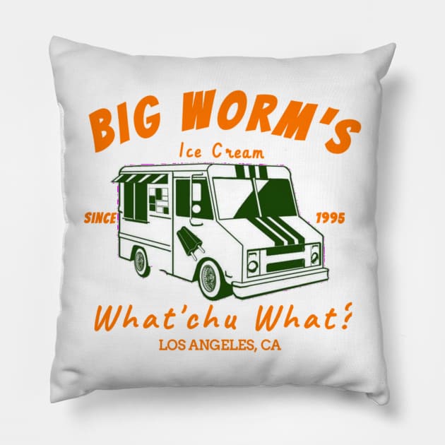 Big worm's ice cream whatcu want los angeles ca Pillow by Gilangdiska