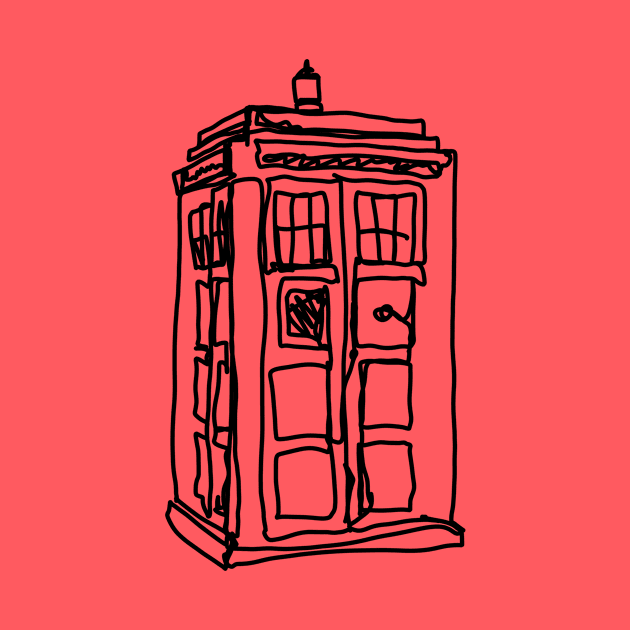 Bad Line Art Tardis by CatsandBats