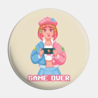 Game Over - Hardcore Gamer Girl - Switch Pin