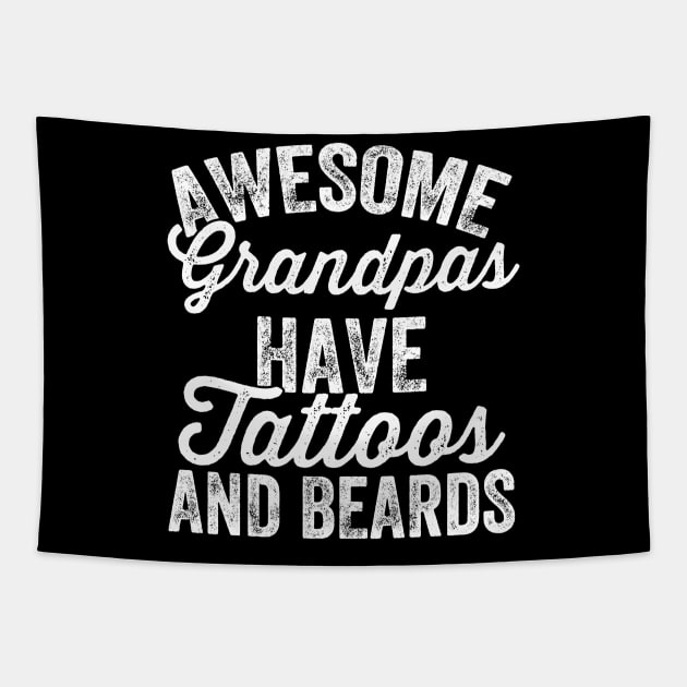 Awesome grandpas have tattoos and beards Tapestry by captainmood