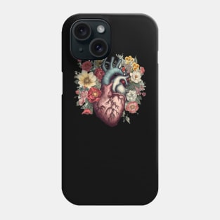 Floral Covered, Human Heart, Love Flowers Phone Case