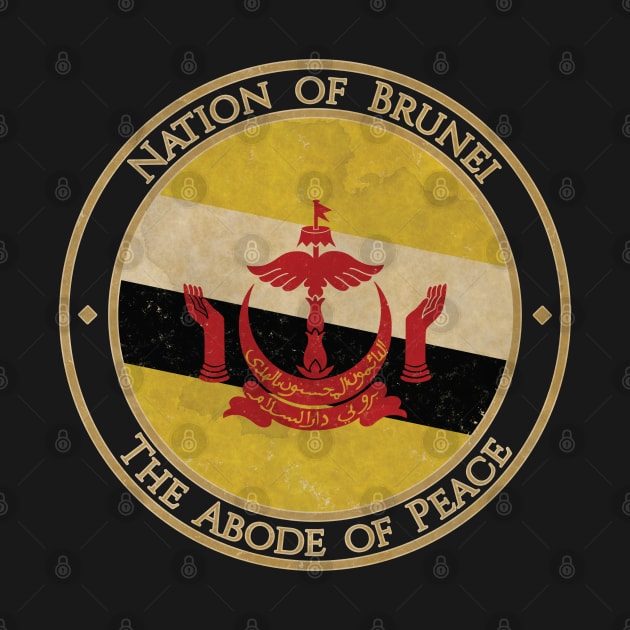 Vintage Nation of Brunei the Abode of Peace Asia Asian Flag by DragonXX