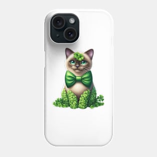 Clover Burmese Cat St Patricks Day Phone Case