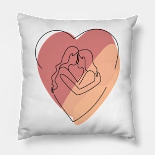 Lesbian Couple in Heart Pillow