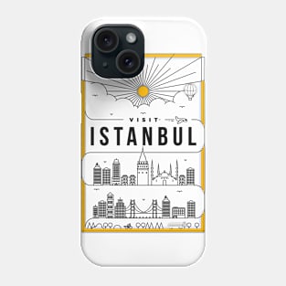 Istanbul Minimal Lineal Poster Phone Case