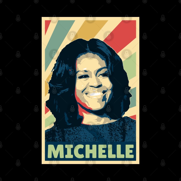 Michelle Obama Vintage Colors by Nerd_art