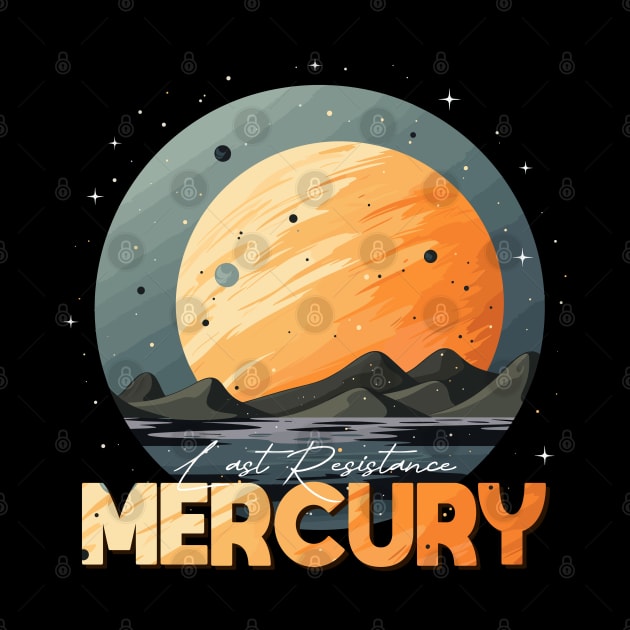 Mercury Planet Logo, Solar System Space Exploration Art by Moonfarer