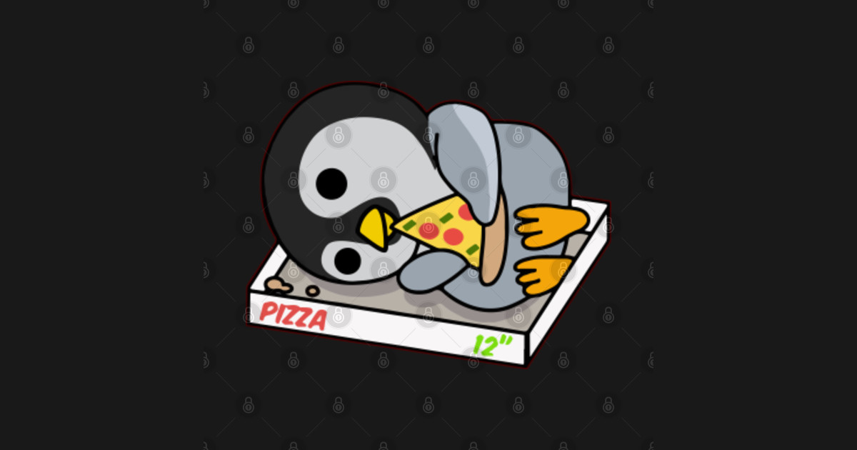 Cute Lazy Penguin Eating Pizza Funny Pizza Lovers, Penguin Lover Gift
