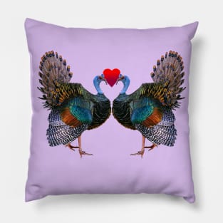 Ocellated Turkey Heart Pair Pillow