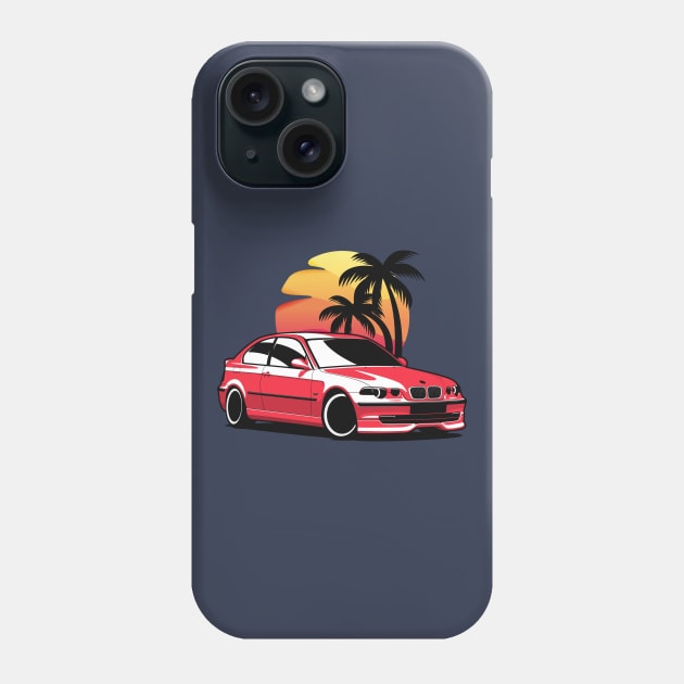 Red E46 Compact Sunset Phone Case by KaroCars