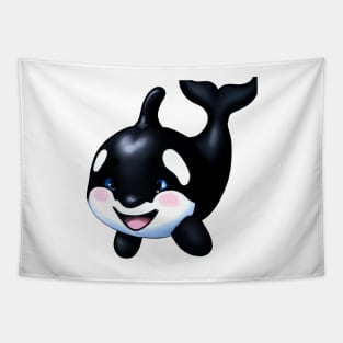 Cute Orca Drawing Tapestry