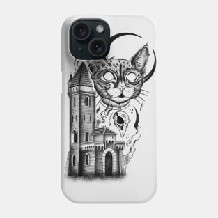 Cat and Castle (black version) Phone Case