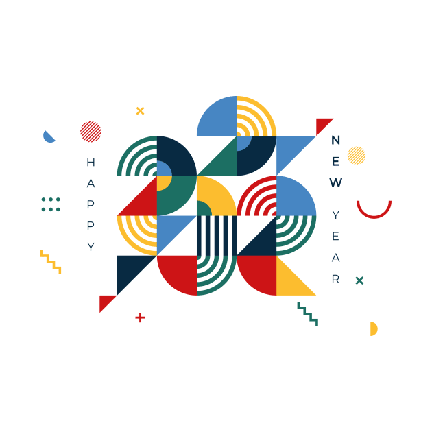 Happy New Year 2022 // Modern Geometric Design by SLAG_Creative