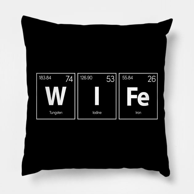 Wife (W, I, Fe) periodic table of elements Pillow by RusticVintager