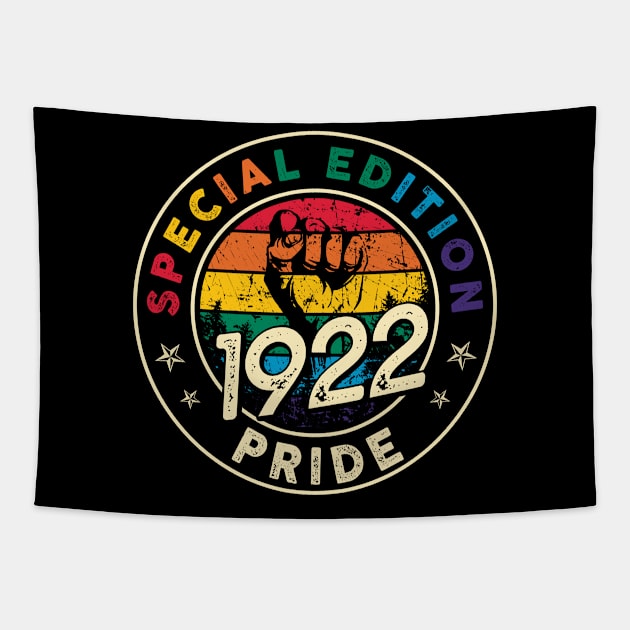 Vintage 1922 Gay Shirt Pride LGBT Gift Equality Outfit Birthday Tapestry by thangrong743