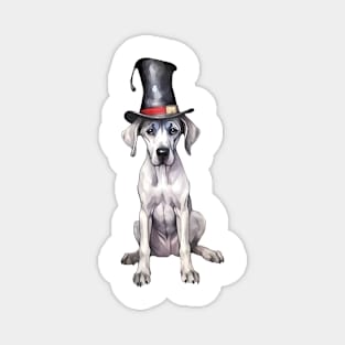 Watercolor Great Dane Dog in Magic Hat Magnet