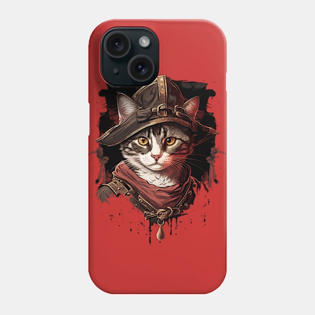 cat pirate Phone Case by lets find pirate