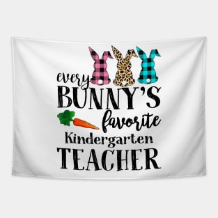 Every Bunny's Favorite Kindergarten Teacher Leopard Buffalo Bunny Easter Day Tapestry