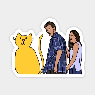 Distracted Boyfriend Meme Cats Magnet