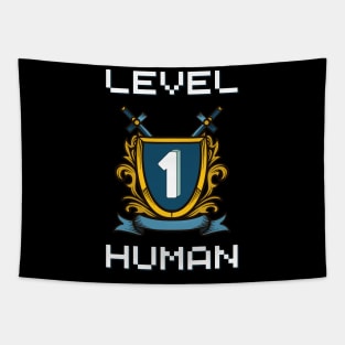 Level 1 Human - Funny Baby Gamer Tapestry