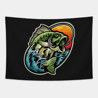 Bass Fishing Wrangler Colorful Hook Catch Tapestry