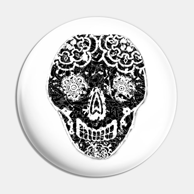 Tribal Sugar Skull Pin by RoxanneG