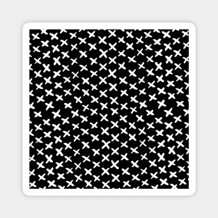 X stitches pattern - black and white Magnet