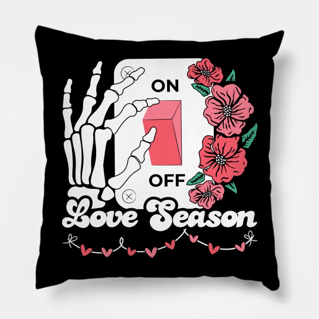 Valentine’s day On Off love season Pillow by Fun Planet