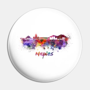 Naples skyline in watercolor Pin