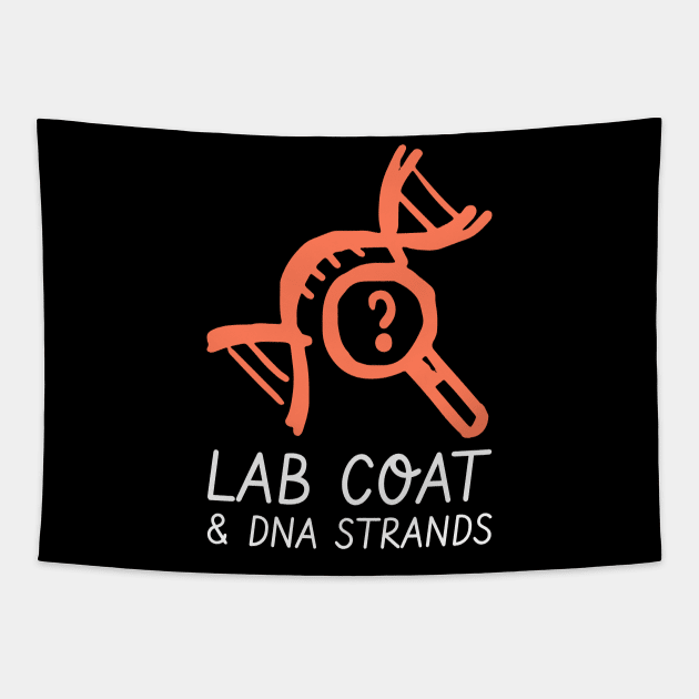 lab coat and dna strands Tapestry by juinwonderland 41