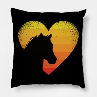 Horse Heart Silhouette For Cowgirl Equestrian Pillow