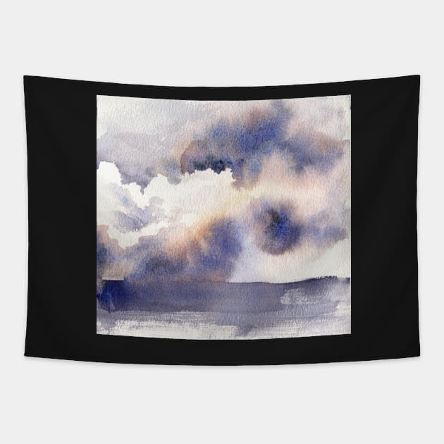 Abstract Watercolor Sky Tapestry by Cordata