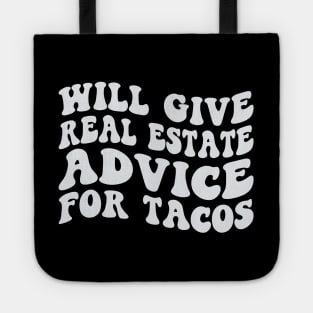 Retro Realtor Real Estate Agent Broker Will Give Real Estate Advice For Tacos Tote