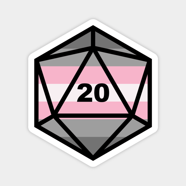 Pride D20: Demigirl Magnet by MeepDrawsThings
