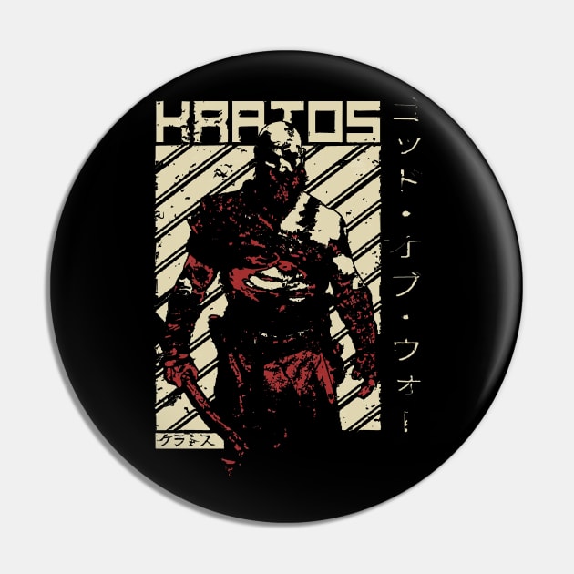 Kratos God of War - Video Game Pin by hnmarart