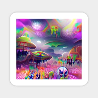 Psychedelic Alien Landscape Magnet