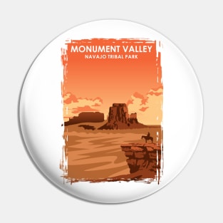 Monument Valley Vintage Minimal Retro Travel Poster Pin