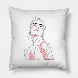 One line art female 1 Pillow