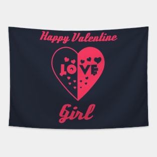 Heart in Love to Valentine Day Girl Tapestry