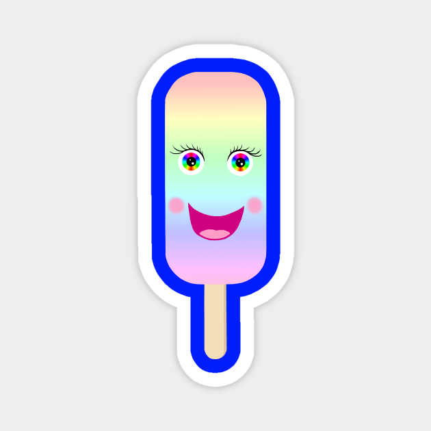 Happy Pastel Rainbow Popsicle Magnet by Art by Deborah Camp